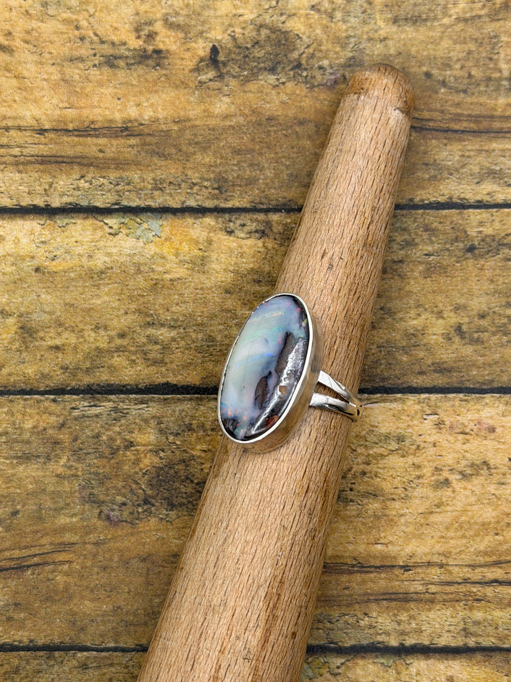 Katrina – Australian Boulder Opal Statement Ring | Sterling Silver | Bohemian Jewelry