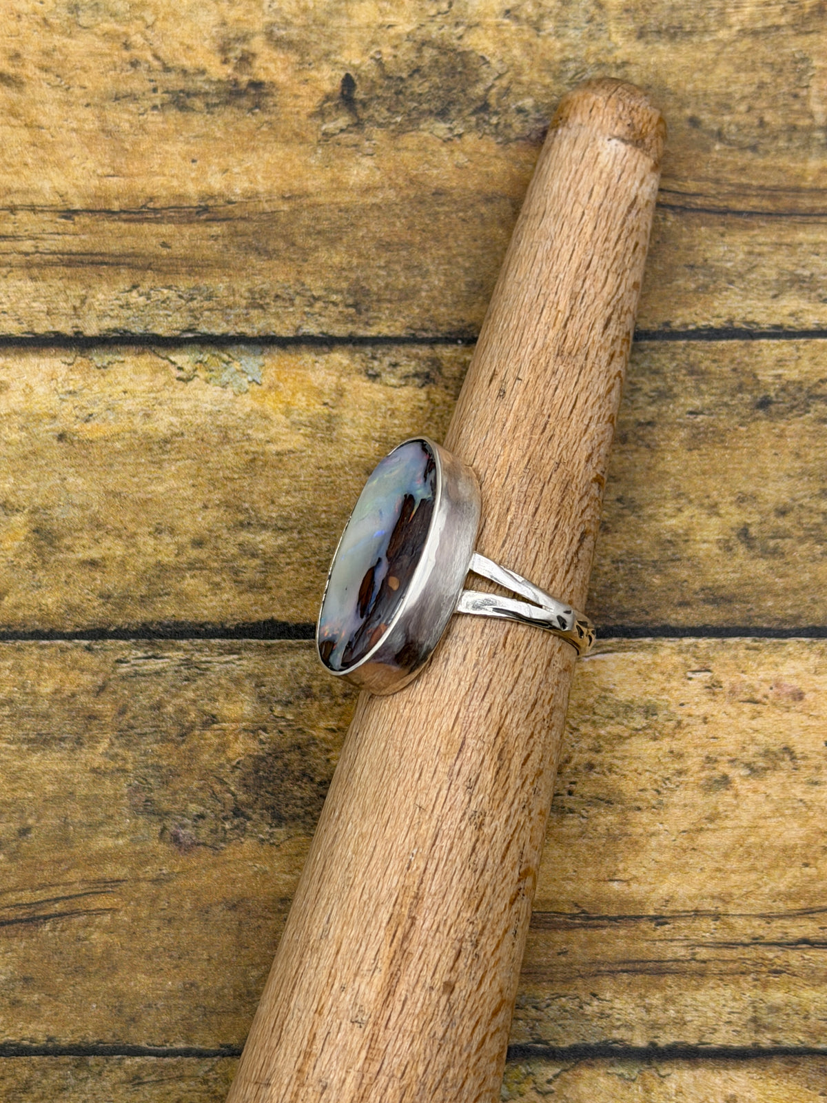 Katrina – Australian Boulder Opal Statement Ring | Sterling Silver | Bohemian Jewelry