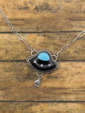 Tyler – Trustone & Turquoise UFO Pendant | Sterling Silver | Alien Jewelry