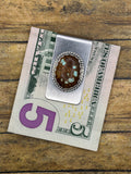 Benjamin – Ribbon Boulder Turquoise Gemstone Money Clip | Sterling Silver | Southwestern Jewelry