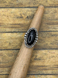 Desire – Black Onyx Oval Statement Ring | Sterling Silver | Gothic Jewelry
