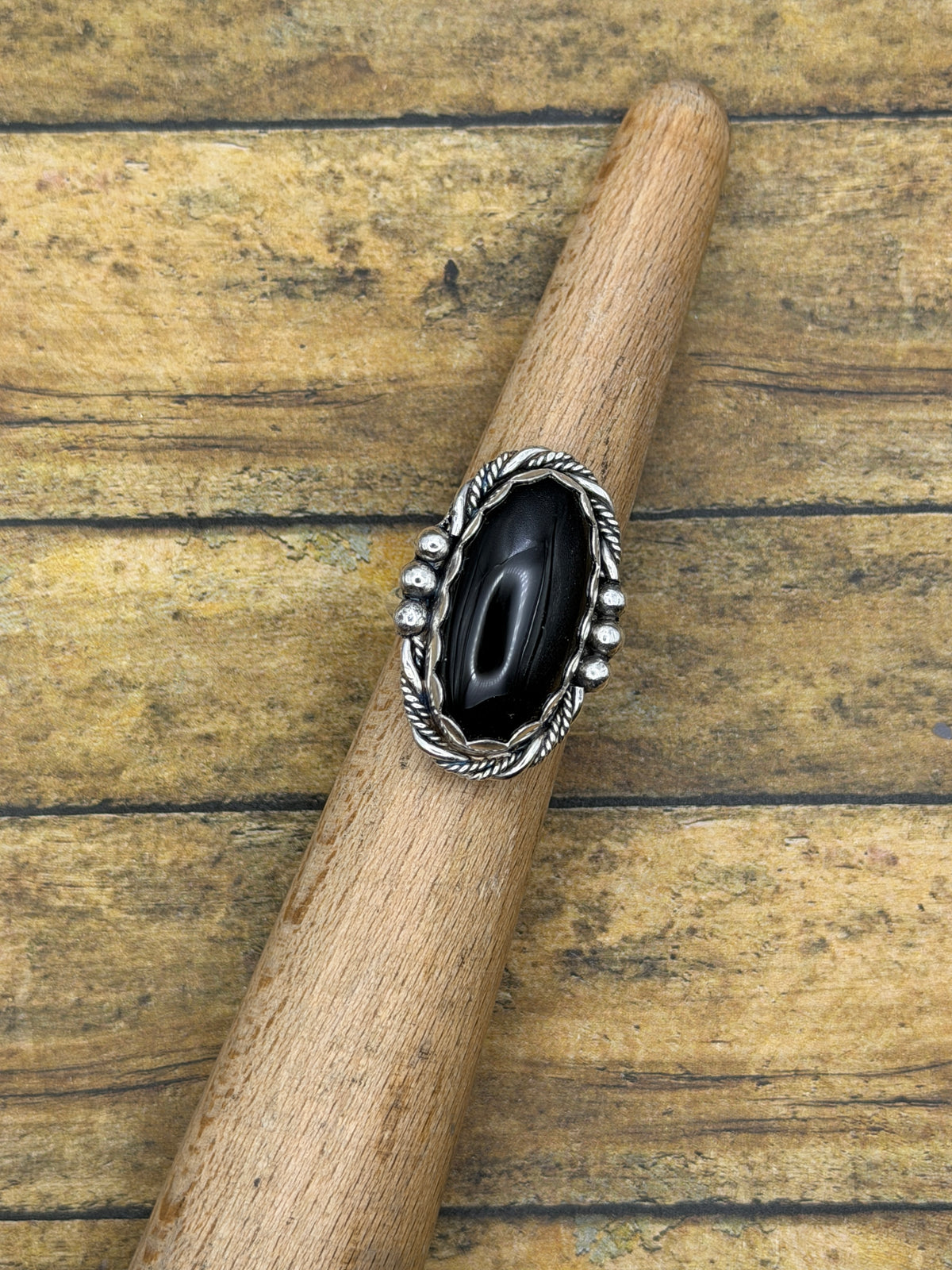 Desire – Black Onyx Oval Statement Ring | Sterling Silver | Gothic Jewelry