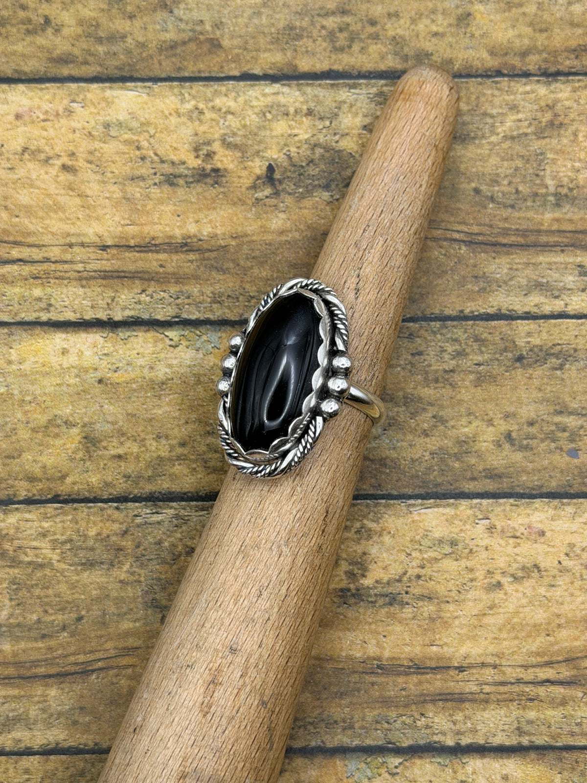 Desire – Black Onyx Oval Statement Ring | Sterling Silver | Gothic Jewelry