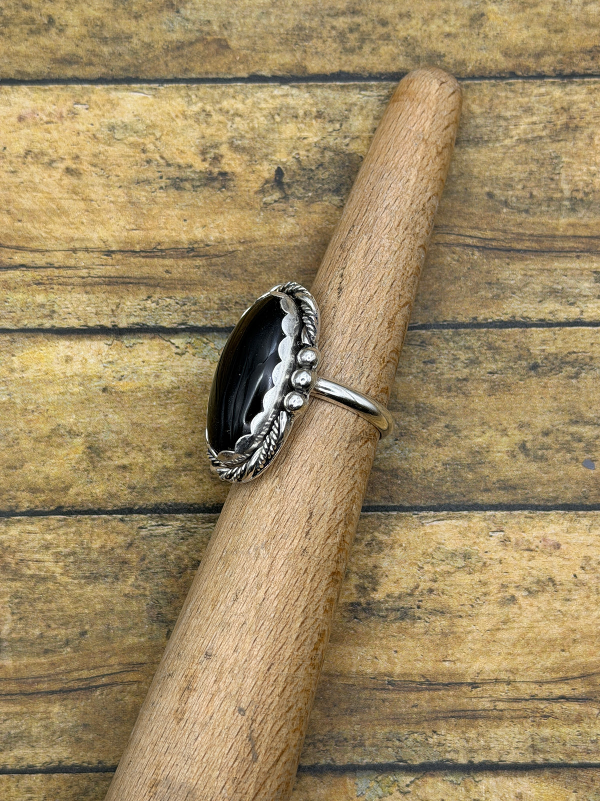 Desire – Black Onyx Oval Statement Ring | Sterling Silver | Gothic Jewelry