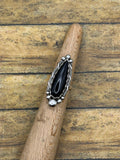 Debby – Black Onyx Teardrop Ring | Sterling Silver | Gothic Jewelry