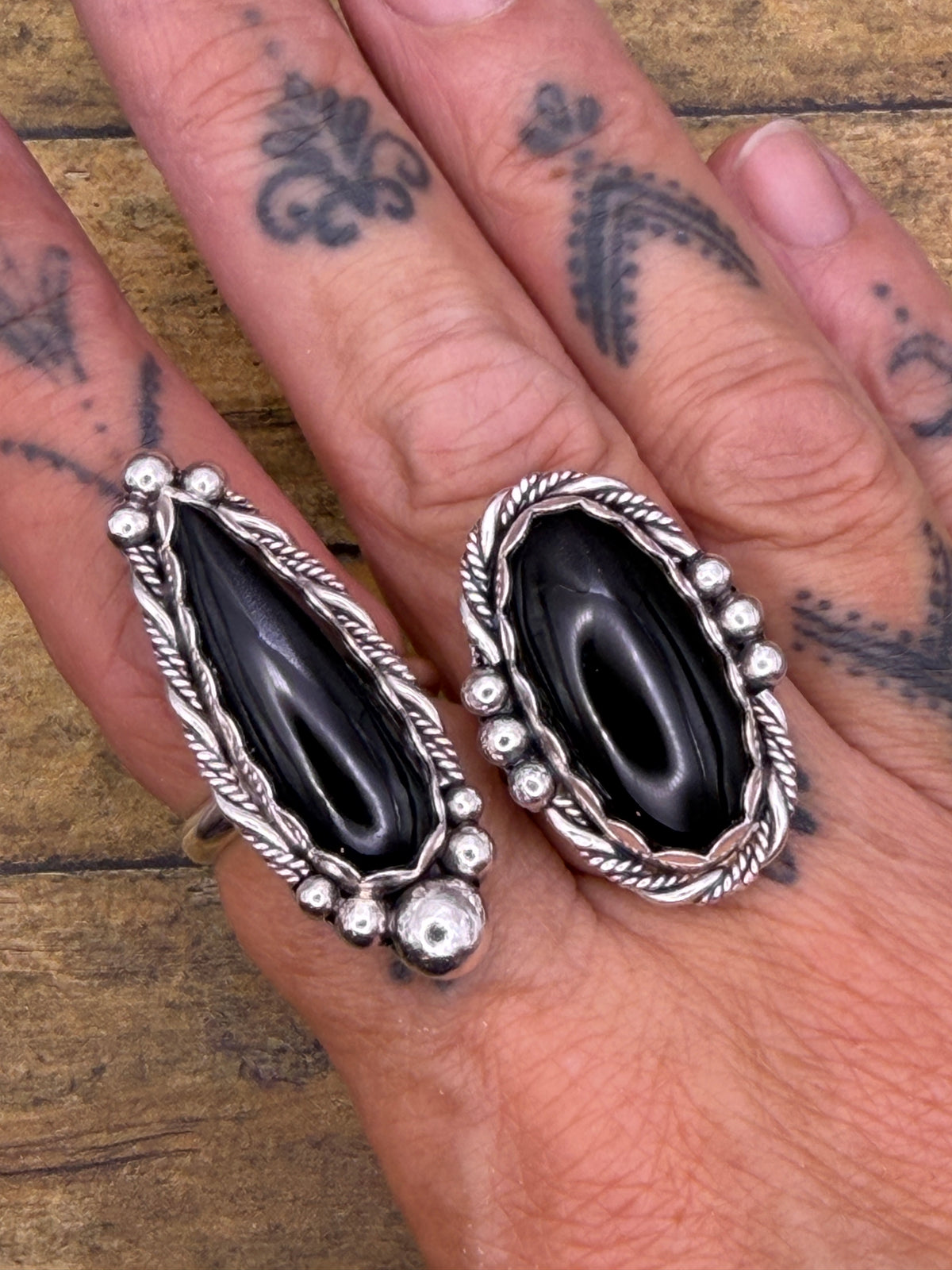 Desire – Black Onyx Oval Statement Ring | Sterling Silver | Gothic Jewelry