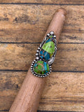 Ciara – Green Mojave Turquoise Double Gemstone Ring | Sterling Silver | Southwestern Jewelry