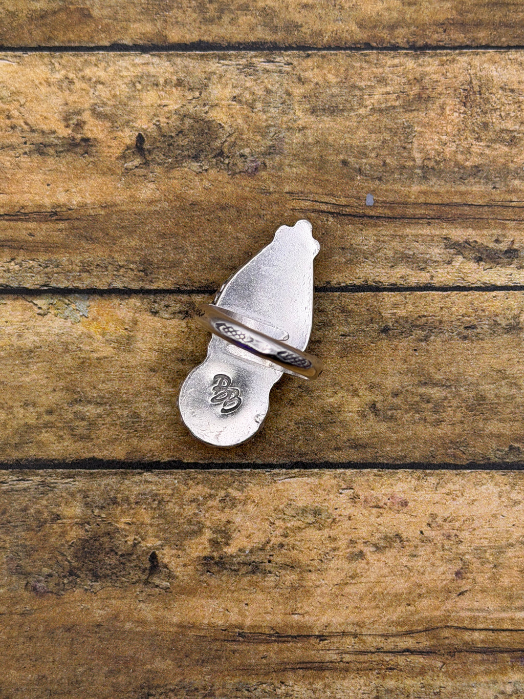 Astrid – White Buffalo Turquoise Brass Matrix Double Gemstone Ring | Sterling Silver |Southwestern Statement Ring