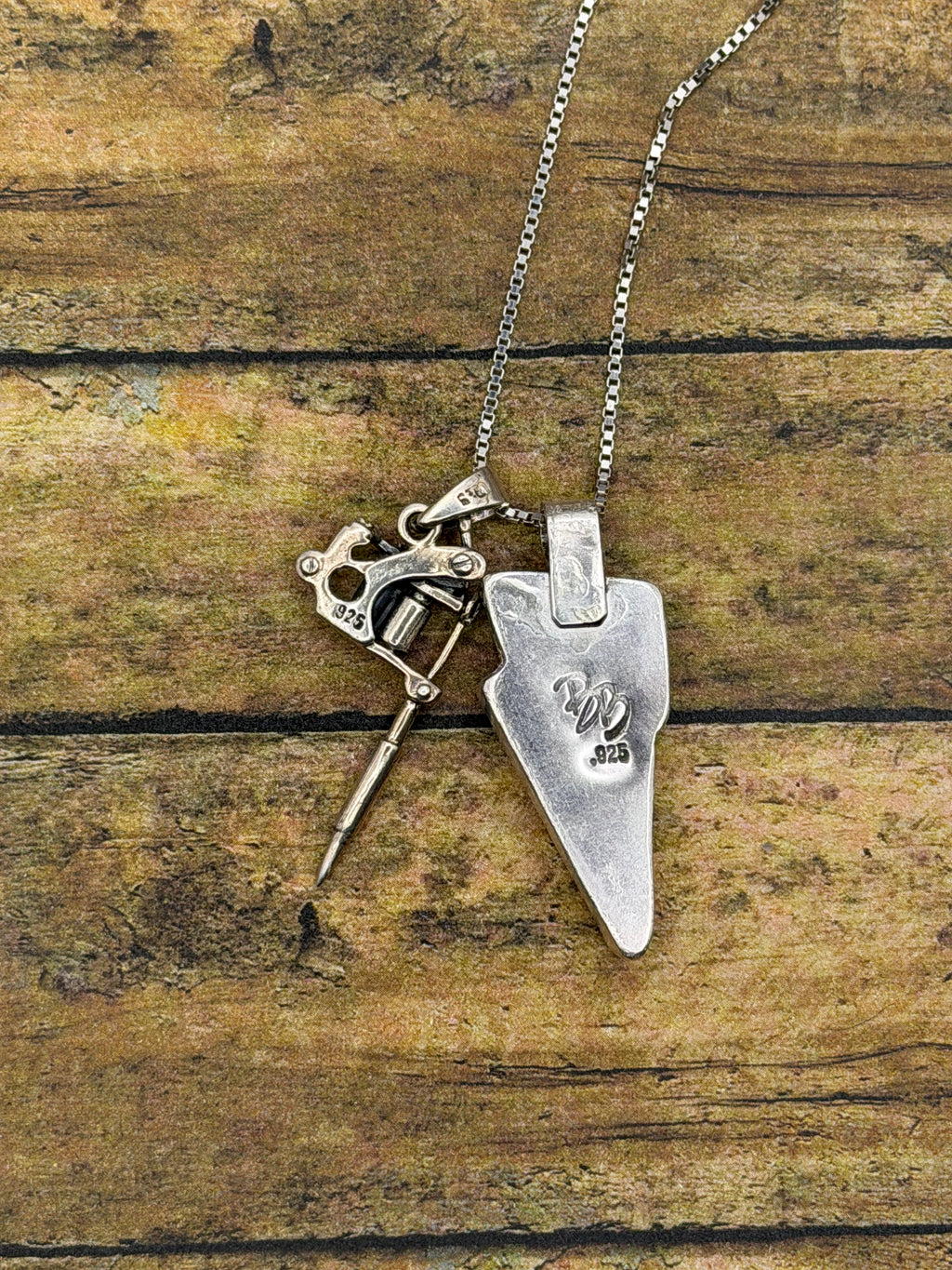 Roxana – Rosarita Tattoo Coil Machine & Lightning Bolt Sterling Silver Pendant | Rock ’n’ Roll Jewelry