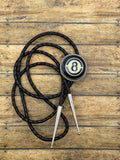 Sylvester – Retro Billiard 8-Ball Bolo Tie | Rock ’n’ Roll Western Statement Jewelry