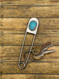 Bo - Turquoise Jumbo Safety Pin Keychain | Gemstone Accessory | Southwestern Jewelry