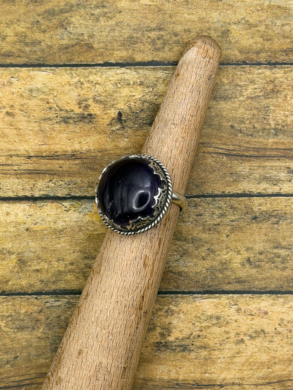 Katie – Amethyst Spiderweb Statement Ring | Boho Jewelry | Handmade  Sterling Silver