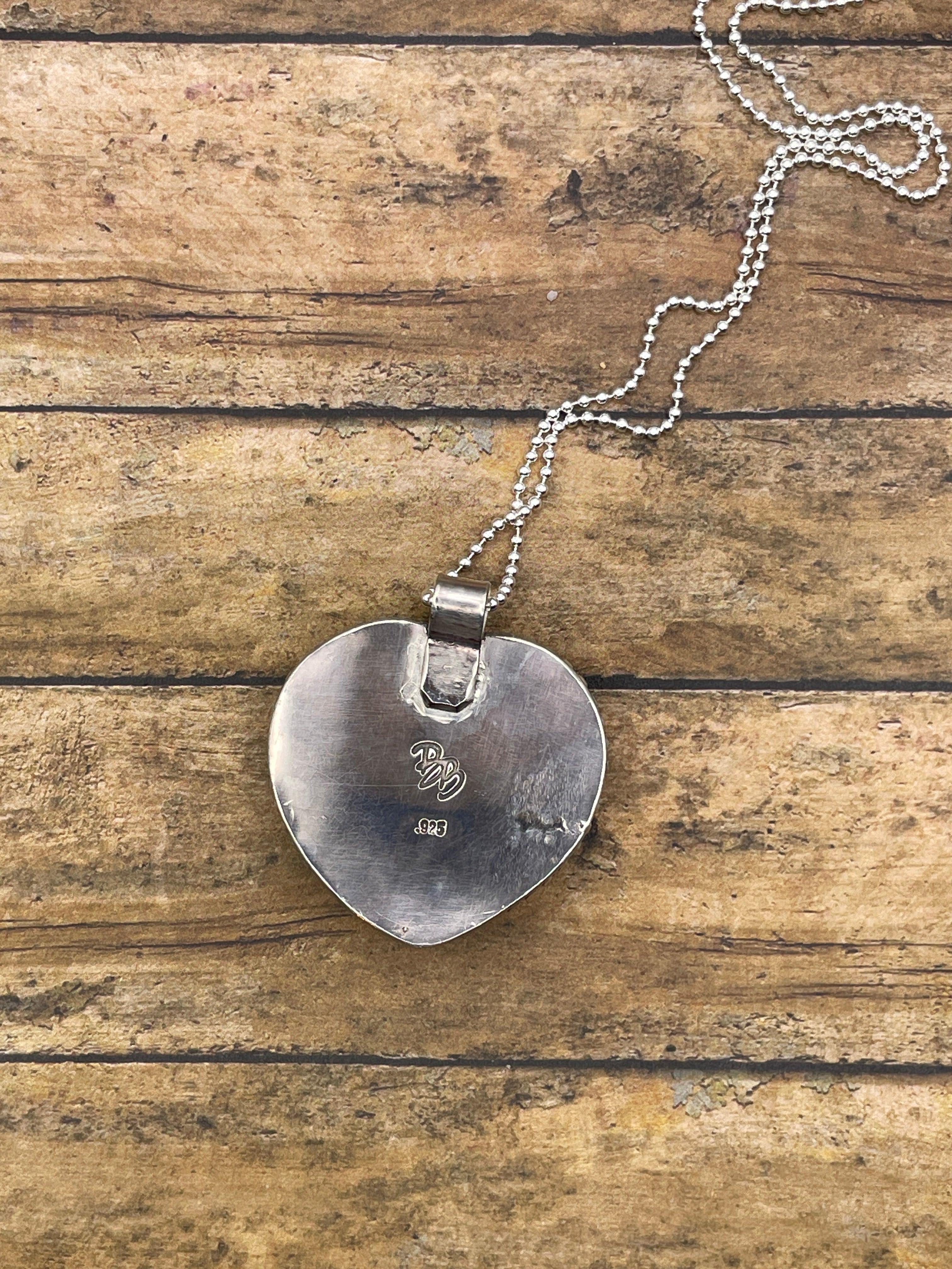 Sade-MADE TO ORDER Vintage Leopard Billiard #9 Heart Pendant