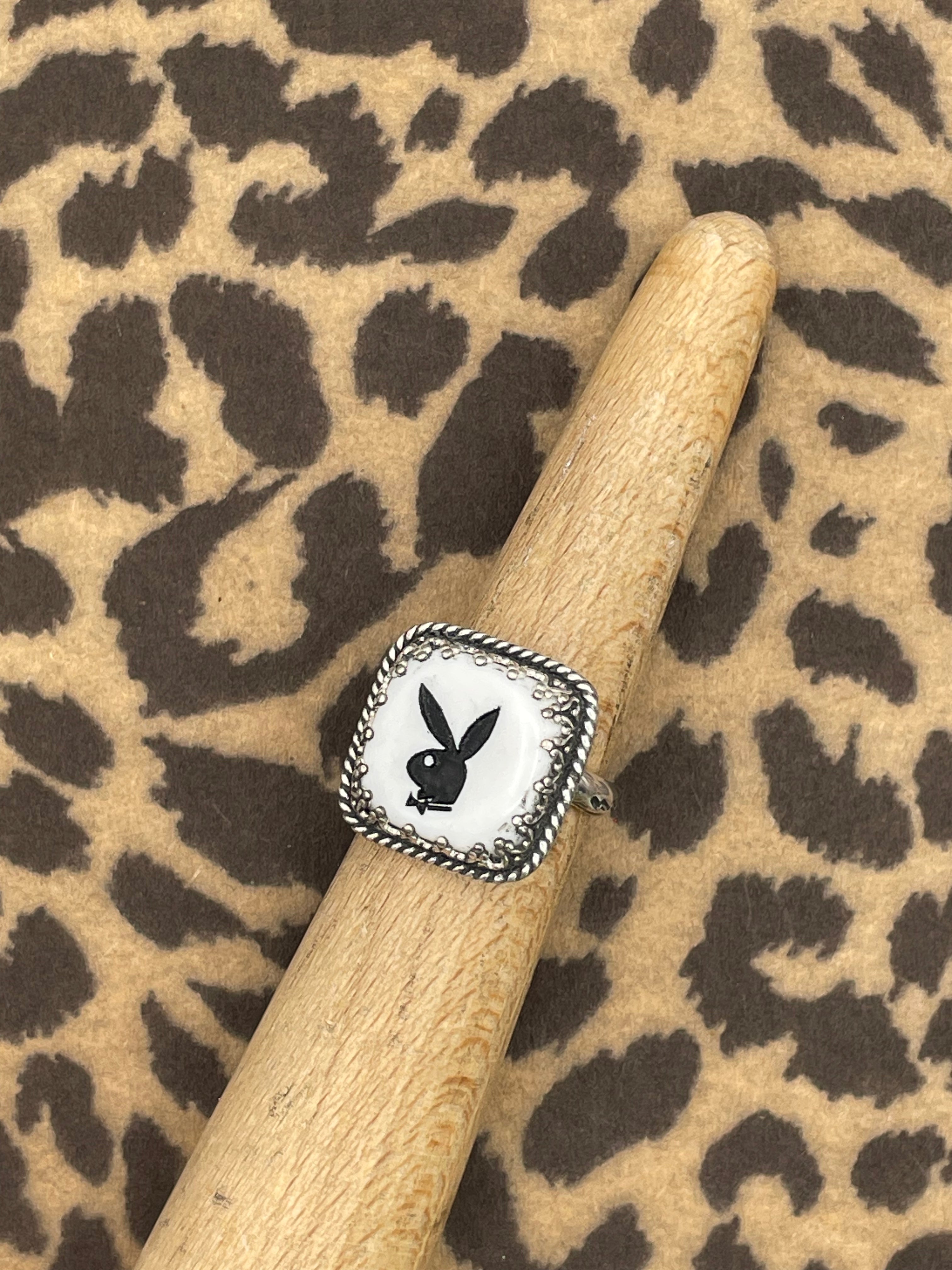 Payton-White Vintage Playboy Dice Ring