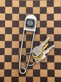 Harley-Jumbo Safety Pin Keychain with Harley Davidson Dice