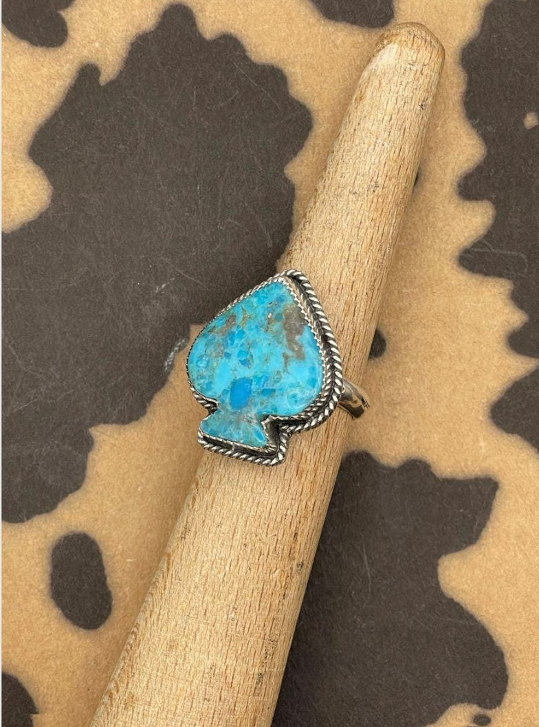 Blaze-Kingman Turquoise Spade Ring