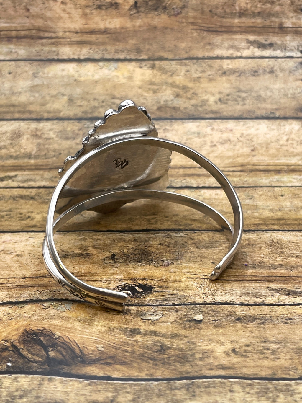Amelie-White Buffalo and Turquoise Gemstone Sterling Silver Cuff/Bracelet