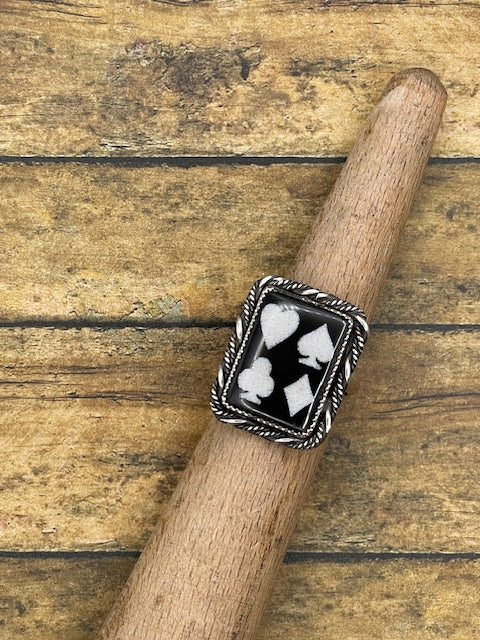 Lance-Onyx Playing Card Ring