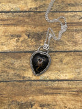 Warner-Golden Scorpion in Black Resin Heart Necklace