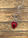Welch-Black Scorpion in Red Resin Heart Pendant
