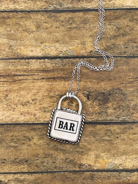 Leo-Vintage Poker Dice Faux Lock Pendant