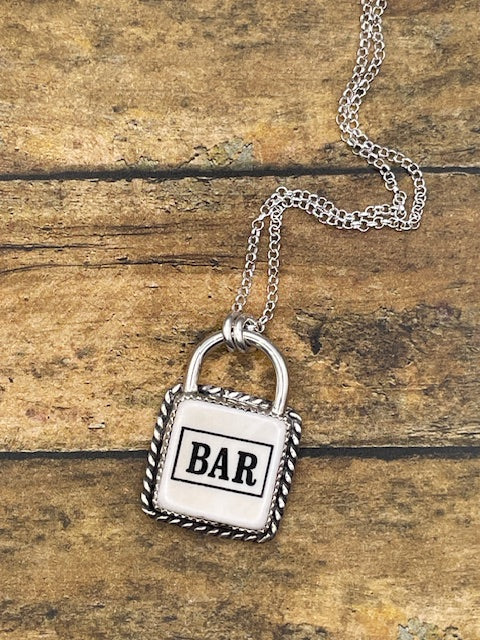 Leo-Vintage Poker Dice Faux Lock Pendant