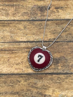 Sony-Small Billiard Ball Lucky #7 Heart Pendant