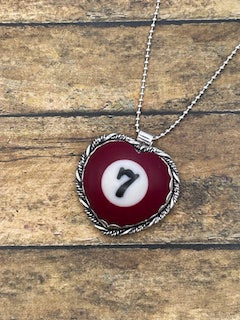 Sony-Small Billiard Ball Lucky #7 Heart Pendant