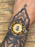 Sabrina-MADE TO ORDER Vintage Leopard Billiard #9 Heart Cuff