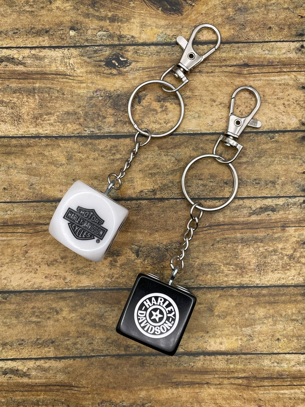 Davidson-Keychain with Jumbo Harley Davidson Dice