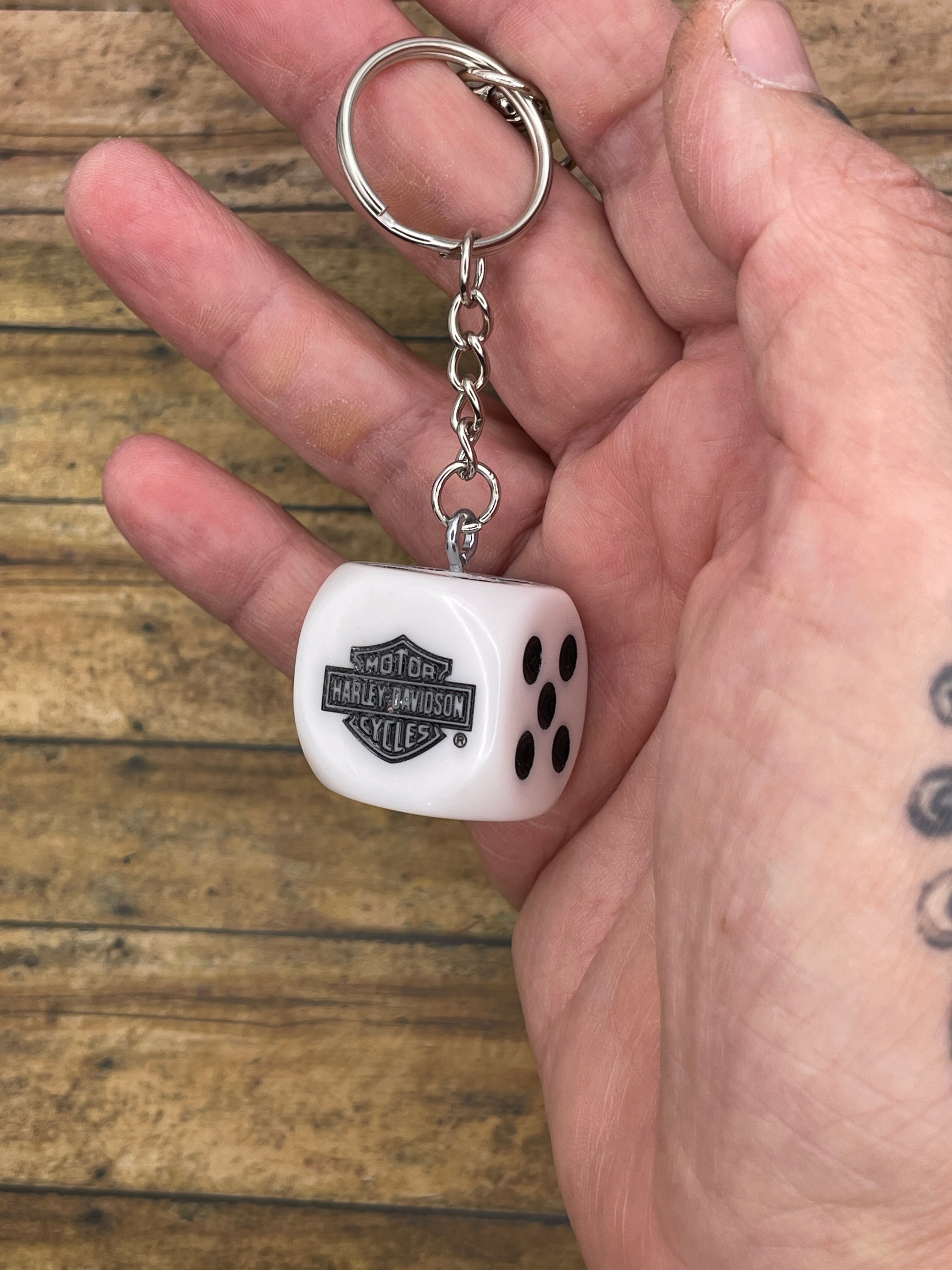 Davidson-Keychain with Jumbo Harley Davidson Dice