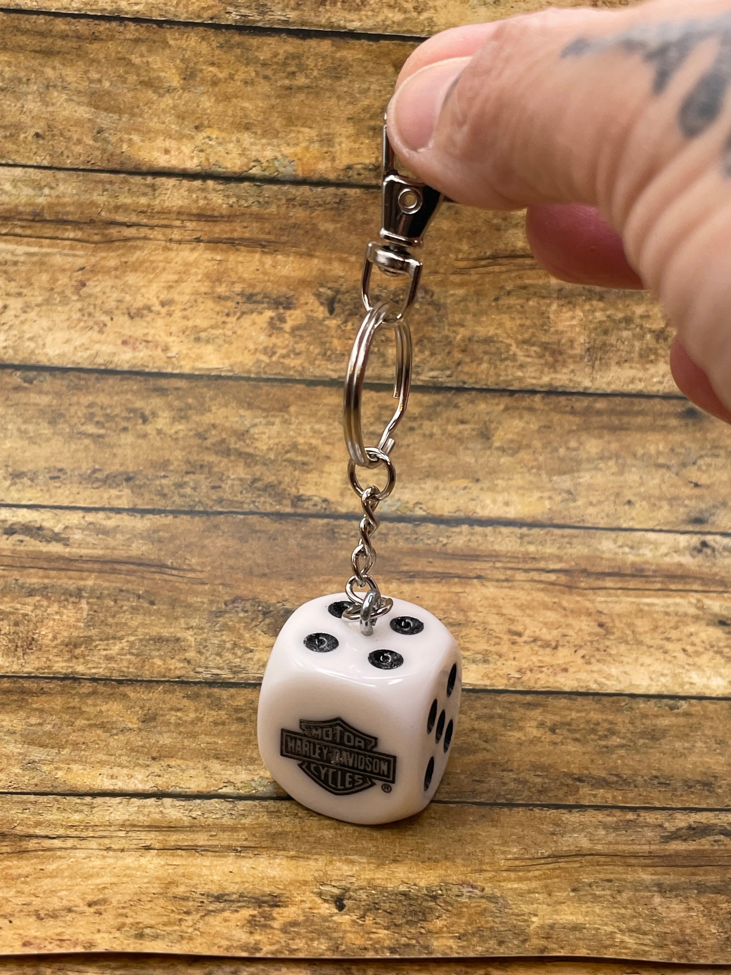 Davidson-Keychain with Jumbo Harley Davidson Dice