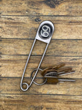 SixtyNine-Jumbo Safety Pin Keychain with Vintage 69 Enamel Pin