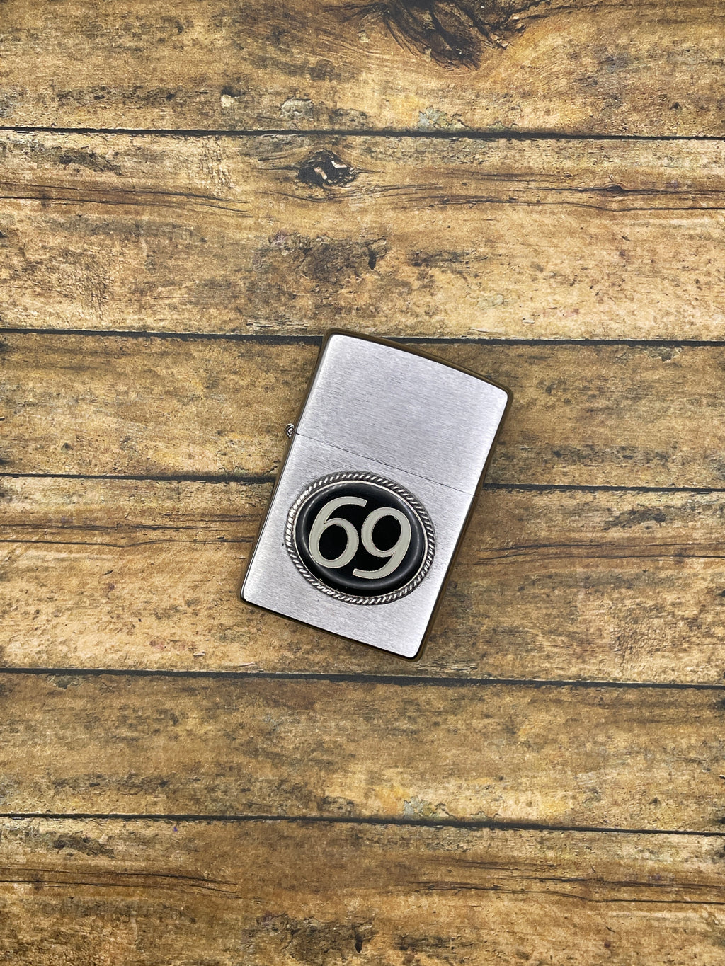 SixtyNine-Zippo Lighter with Vintage 69 Enamel Pin
