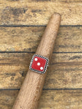Zola-Vintage Crisloid Red Dice #3 Ring