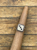 Zetta-Vintage Crisloid White Dice #3 Ring