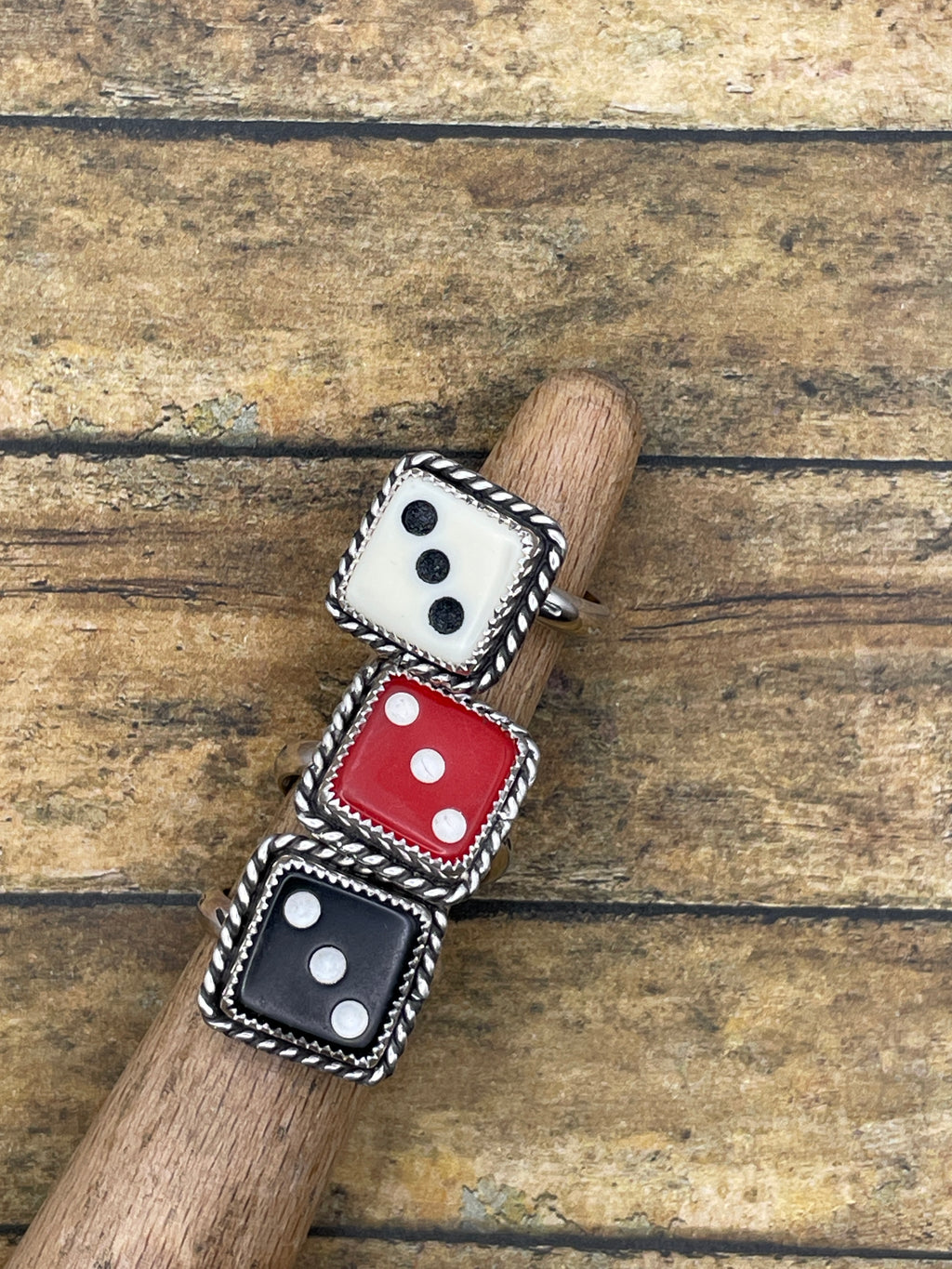 Zola-Vintage Crisloid Red Dice #3 Ring