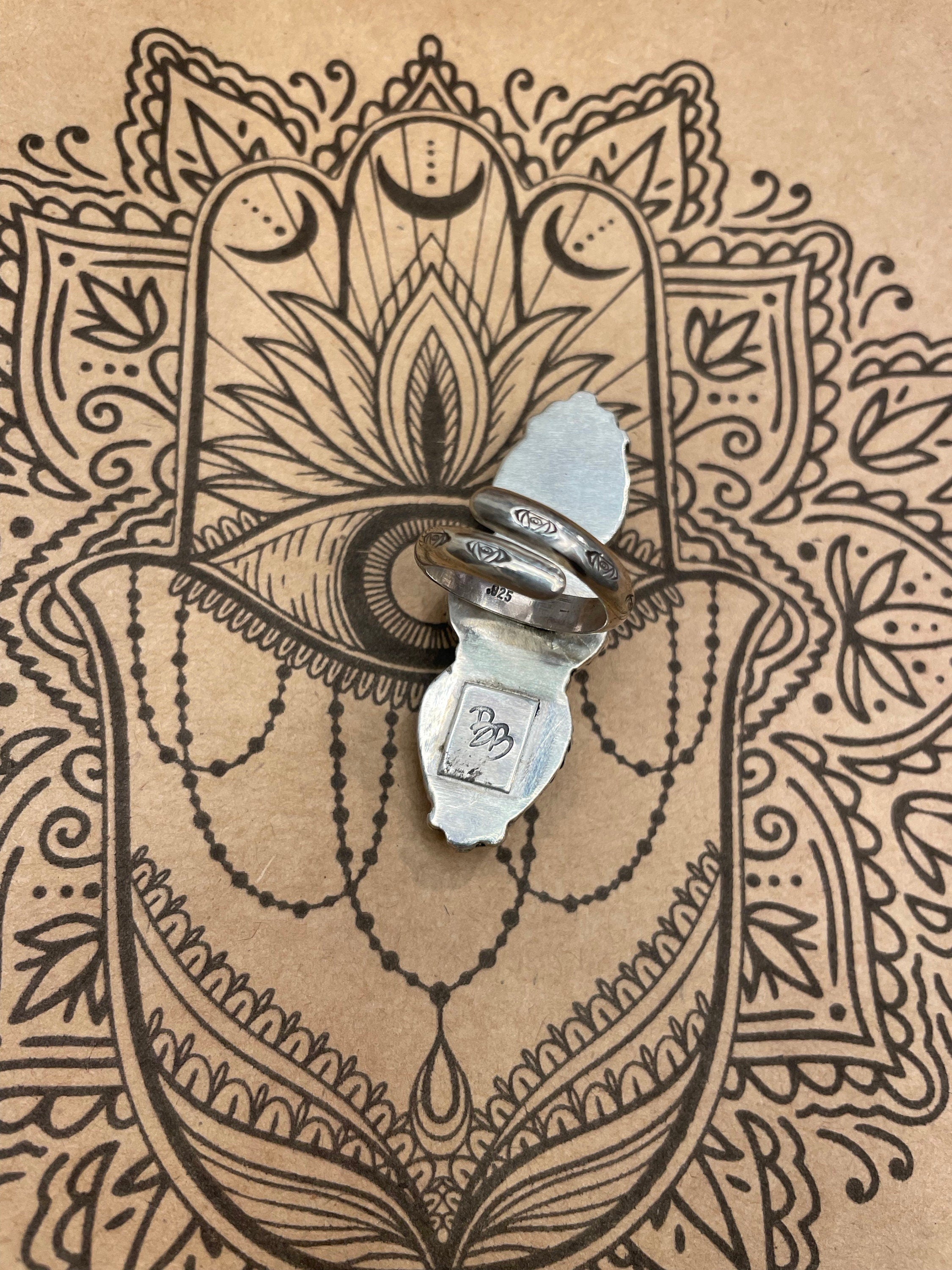 Hanna-Blue/Green Labradorite Triple Gemstone Ring