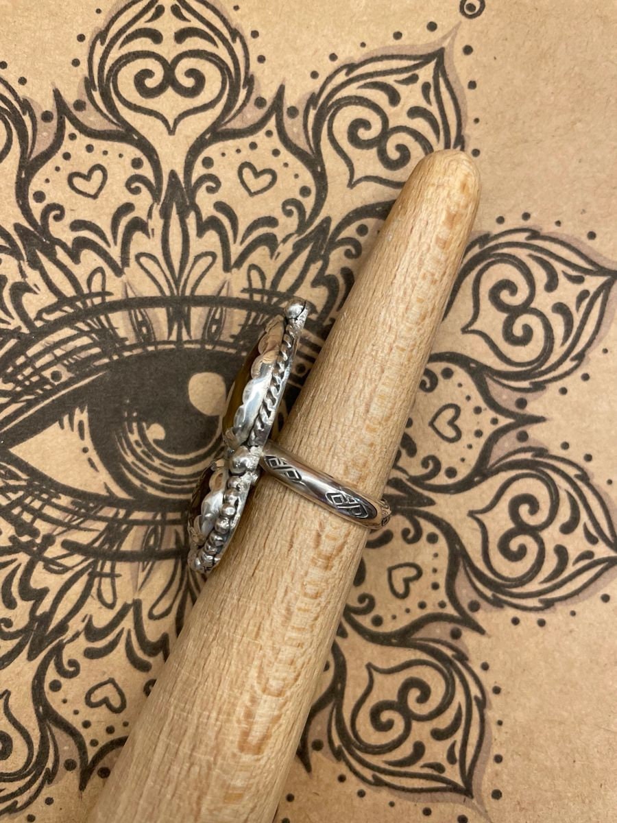 Idelle-Tiger Eye Double Gemstone Boho Ring