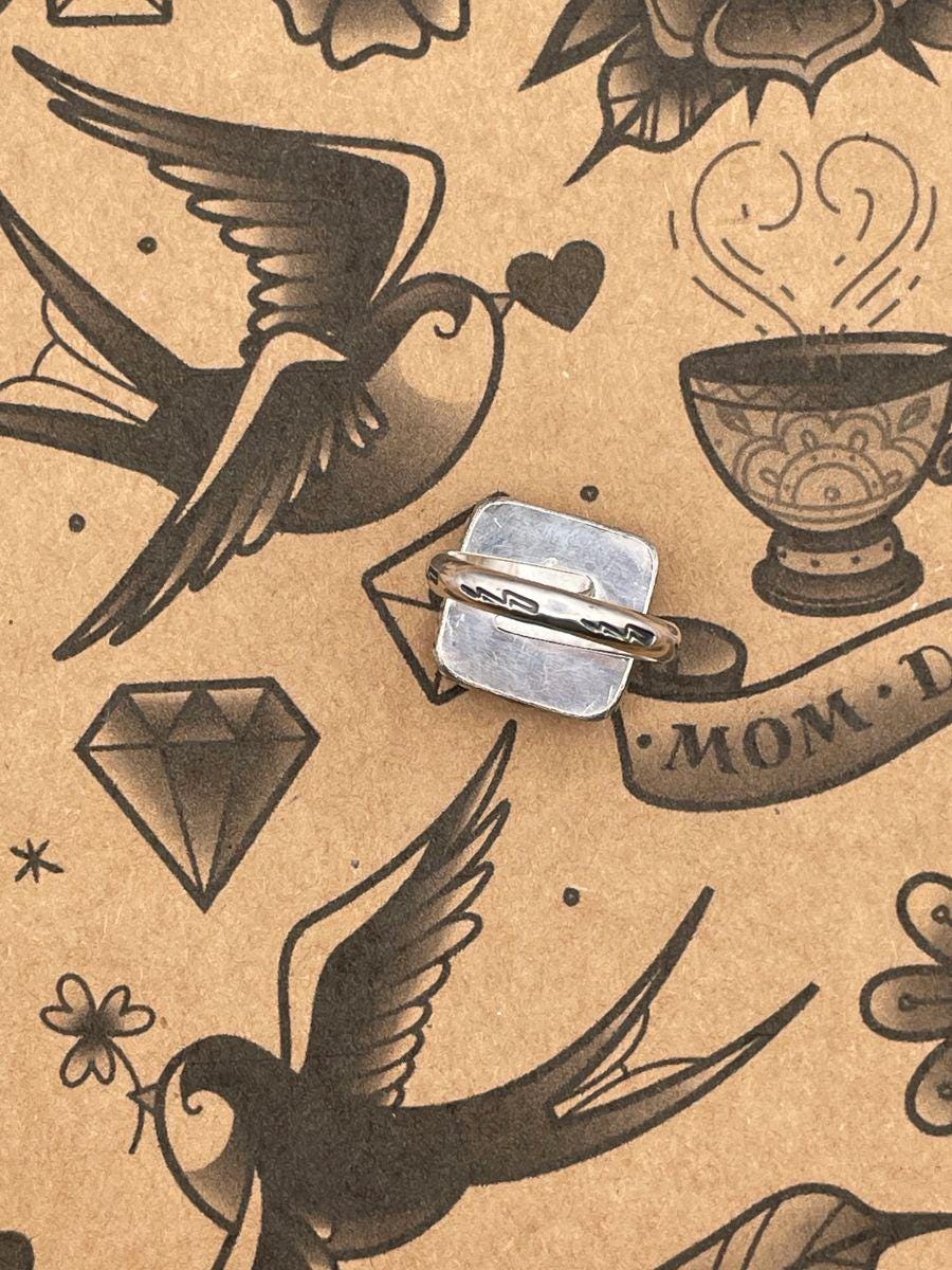 Zen-Vintage Crisloid White Dice #4 Ring