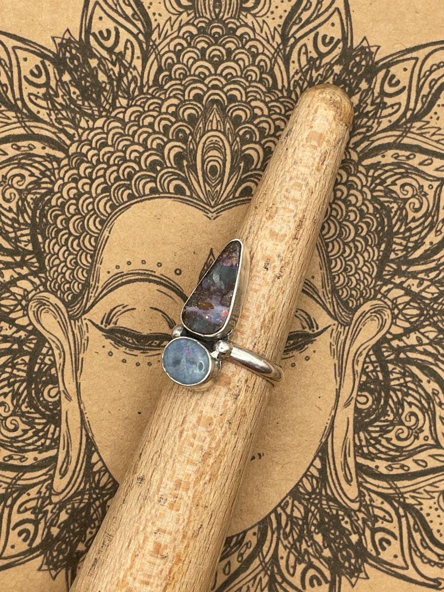Jamie-Boulder Opal Double Gemstone Ring