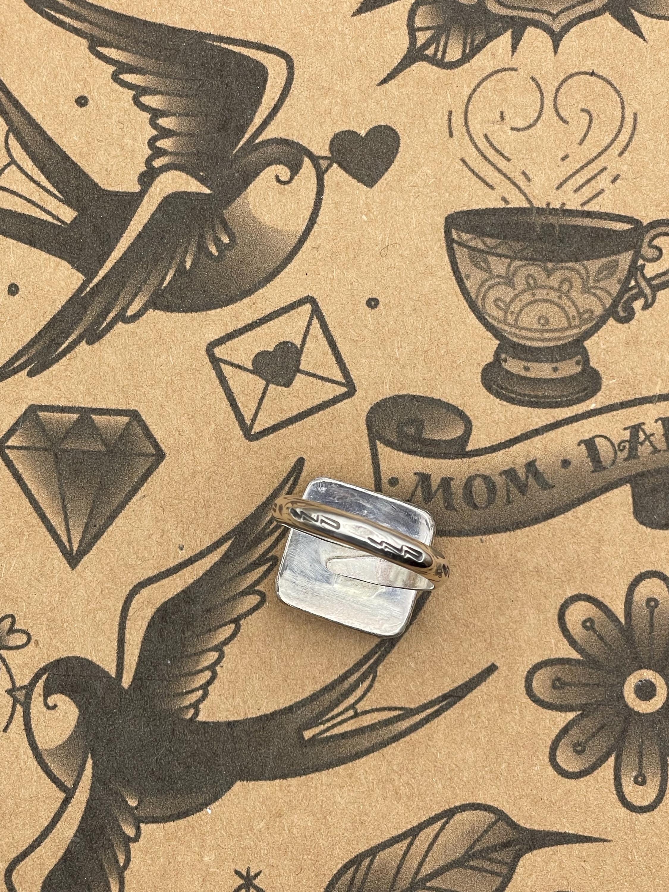 Zip-Vintage Crisloid Black Dice #3 Ring