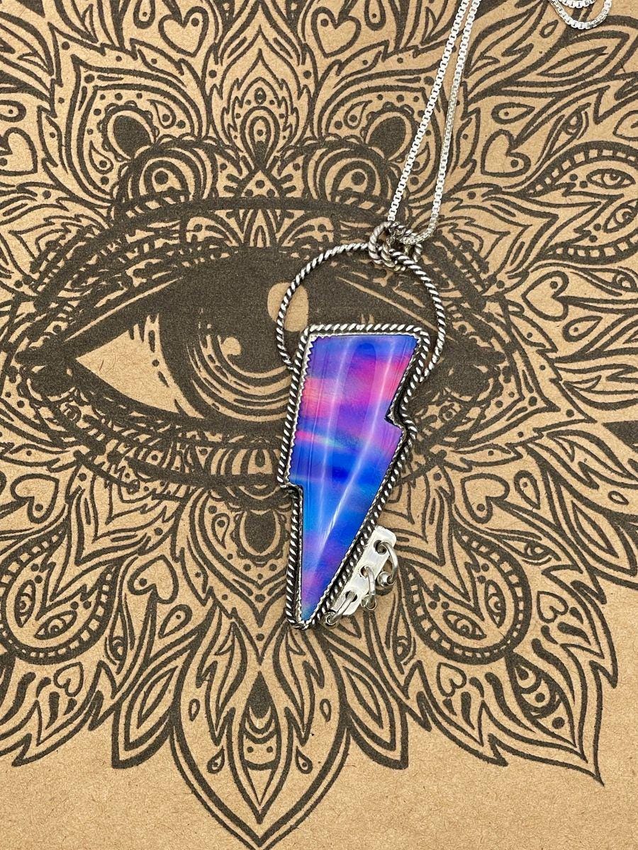 Kenzie-Aurora Opal Lightning Bolt Pendant