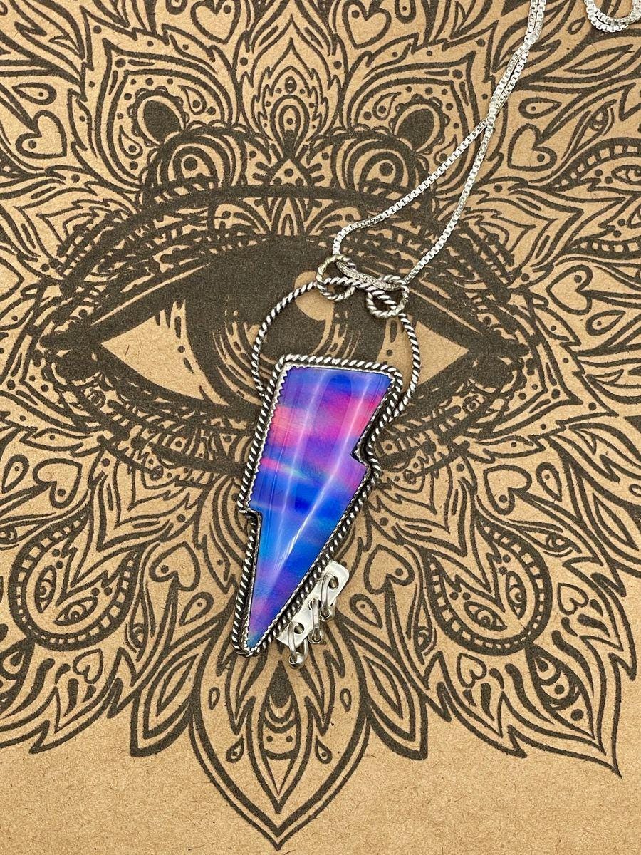 Kenzie-Aurora Opal Lightning Bolt Pendant