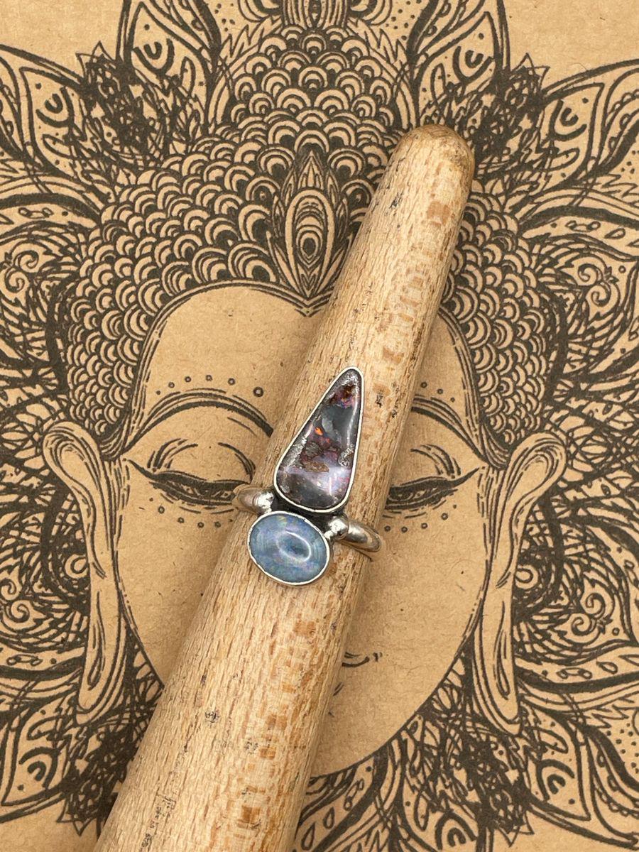 Jamie-Boulder Opal Double Gemstone Ring