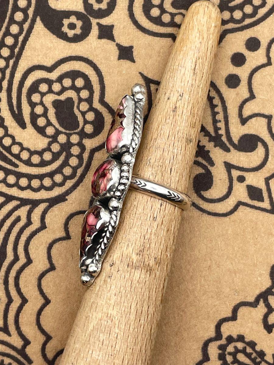 Emery-Red Buffalo Triple Gemstone Ring