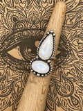 Gemma-Rainbow Moonstone Double Gemstone Ring