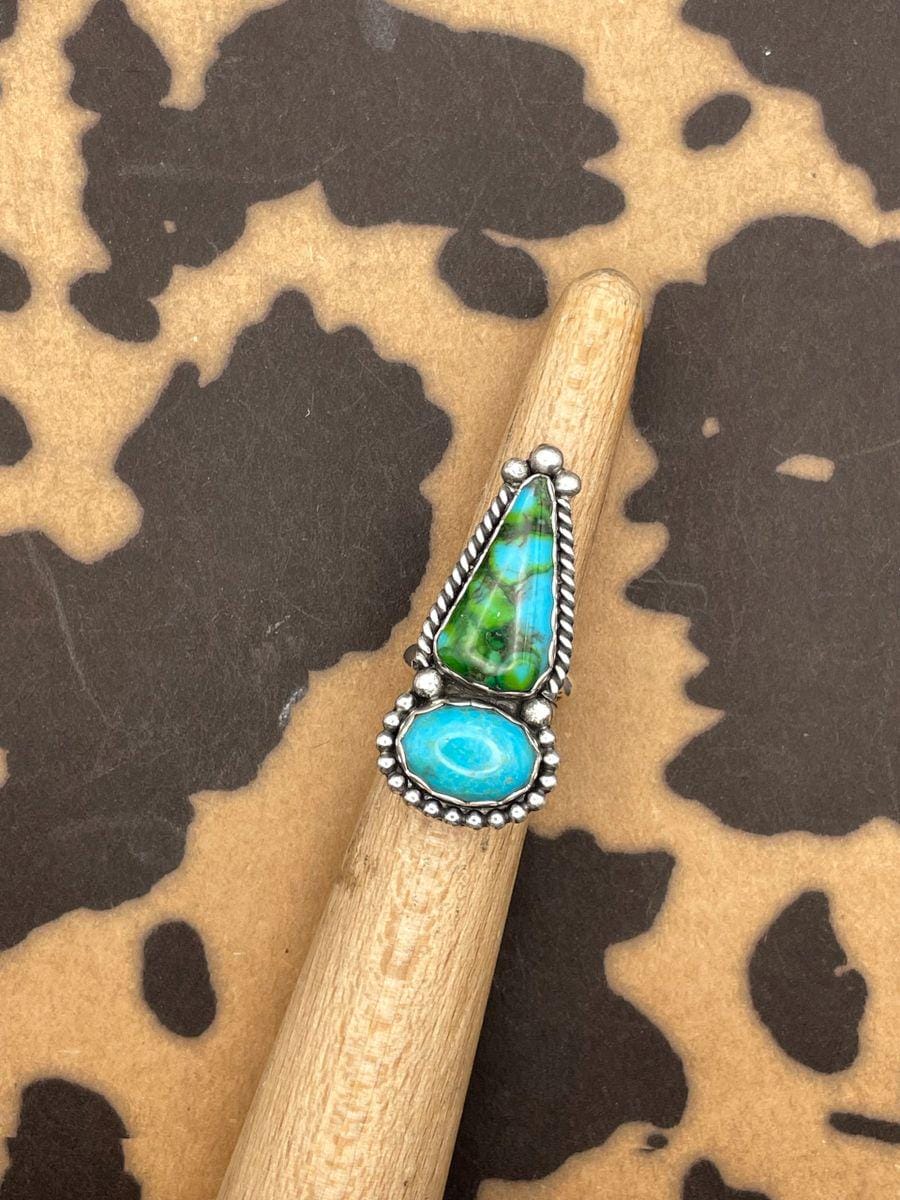 Cherrie-Green Mojave Turquoise Double Gemstone Ring