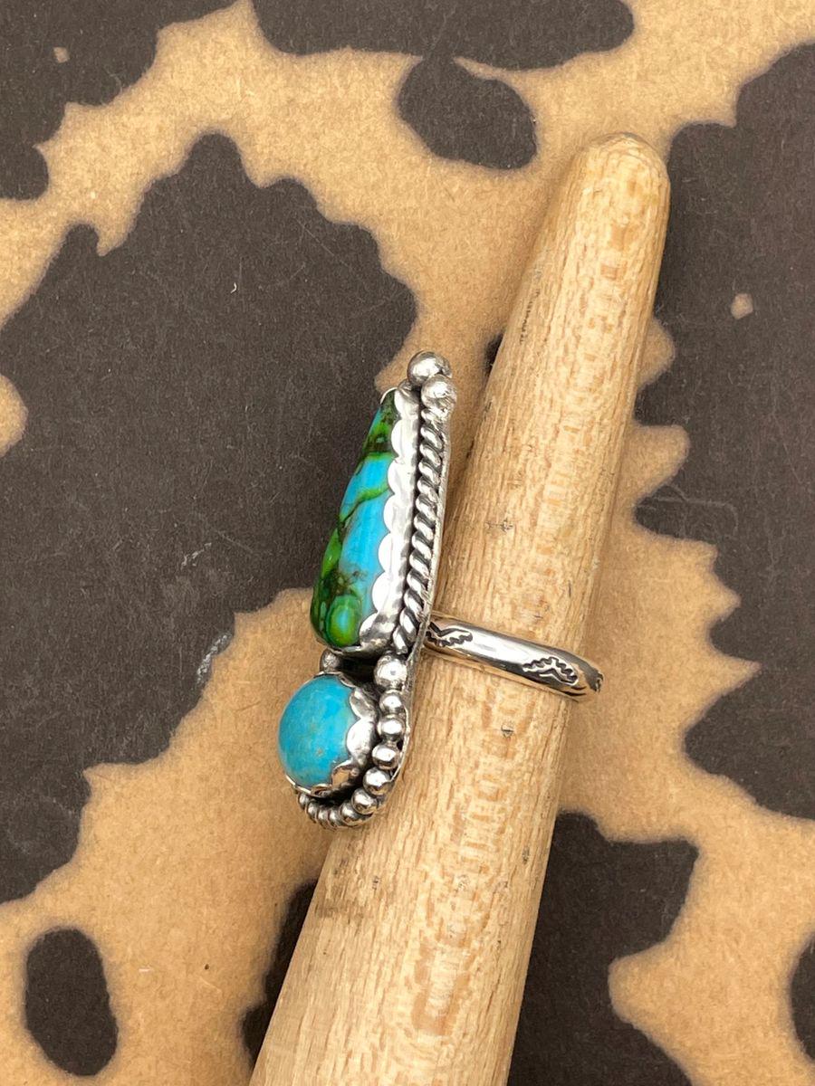 Cherrie-Green Mojave Turquoise Double Gemstone Ring