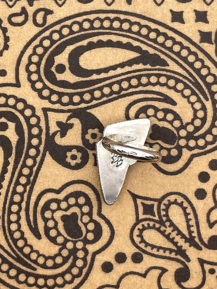 Aiden-White Buffalo Turquoise Lightning Bolt Ring